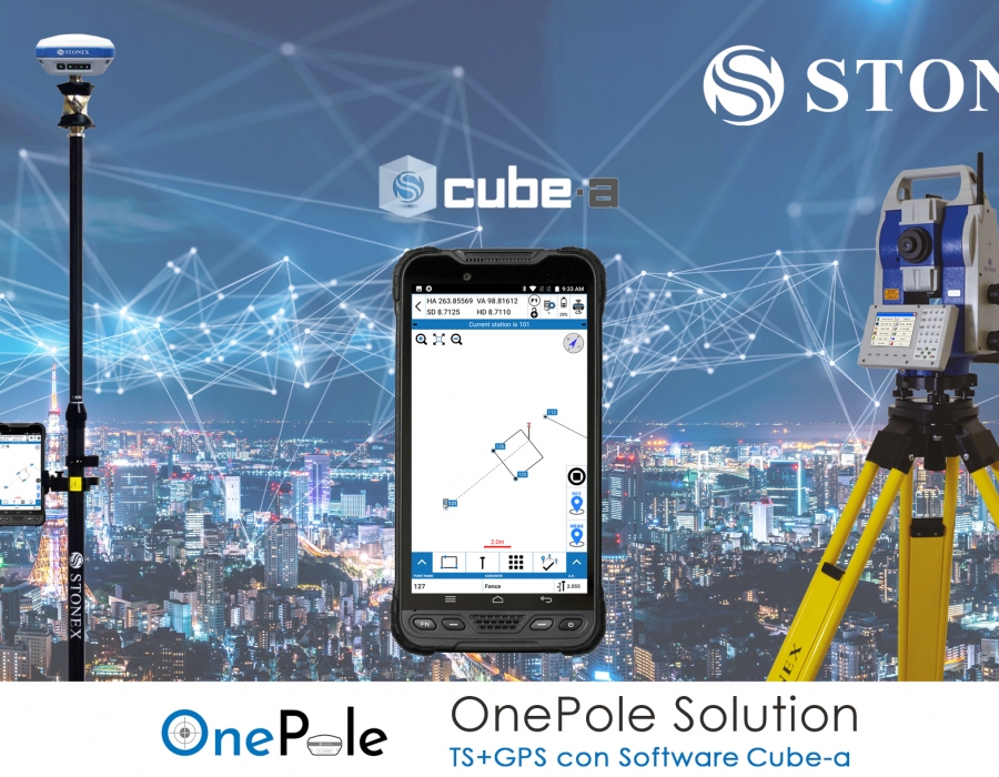 Stonex OnePole Solution: TS+GPS con Software Cube-a