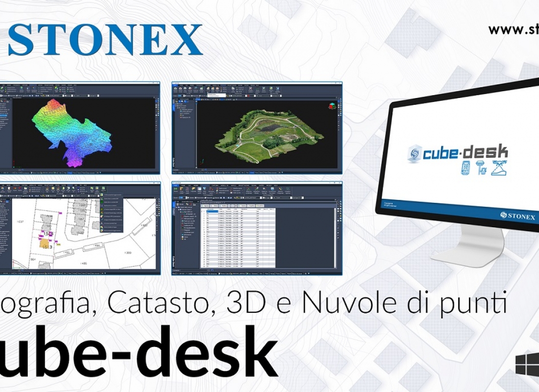 Stonex Cube-desk - Software per topografia, catasto, 3D e Nuvole di punti