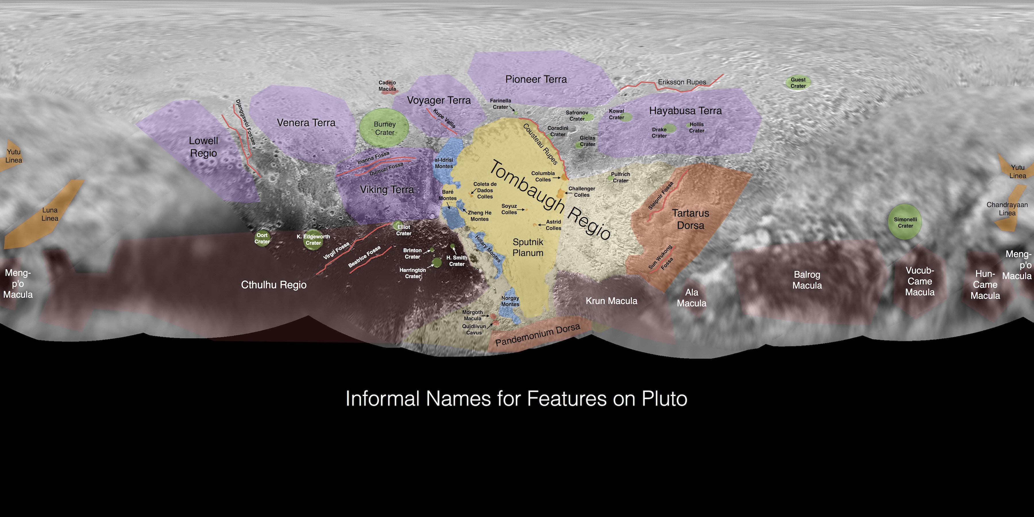 Latitudine, longitudine e toponomastica anche per Plutone