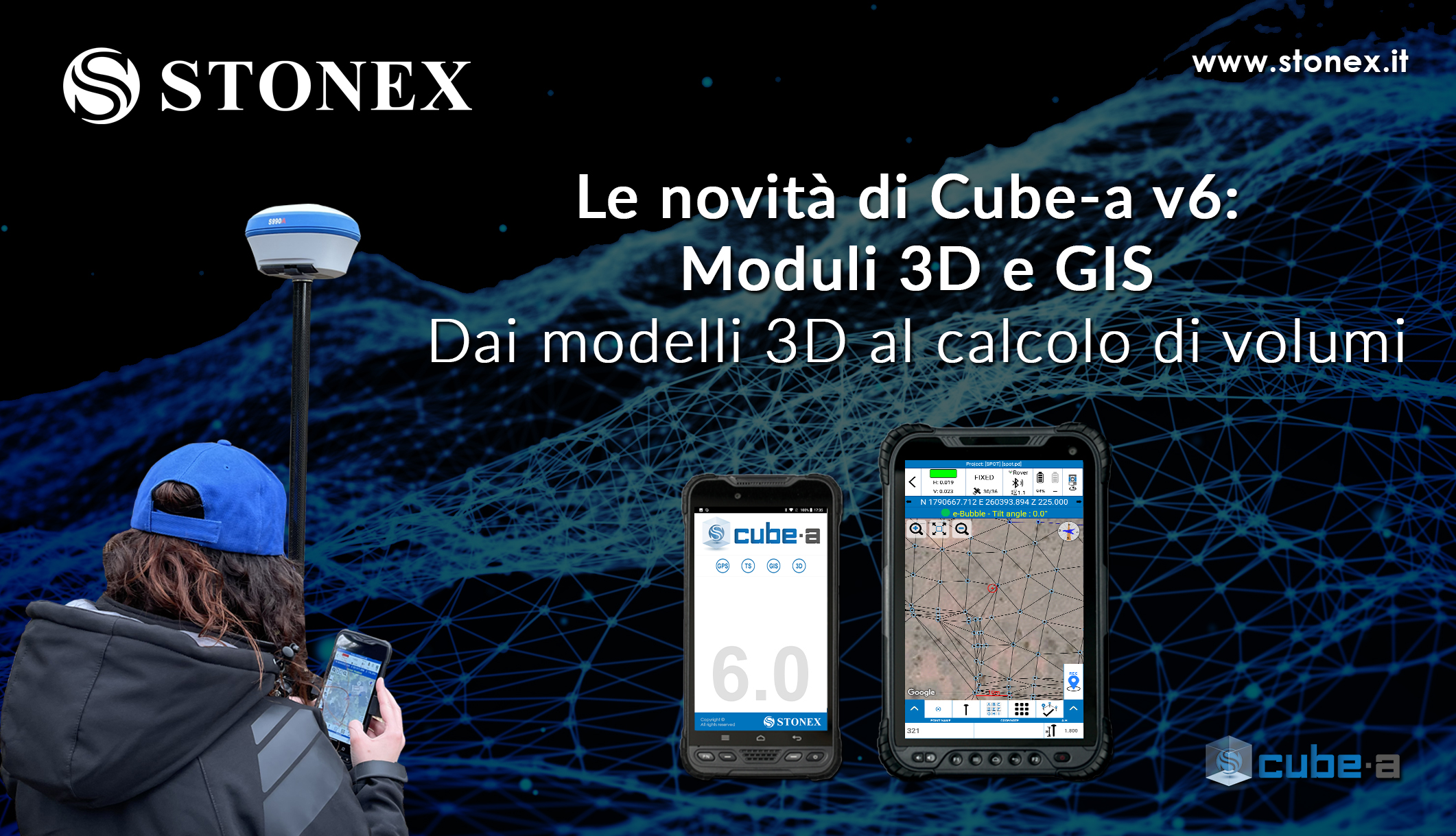 Stonex Cube-a si aggiorna alla versione 6 - Software da campo per Android