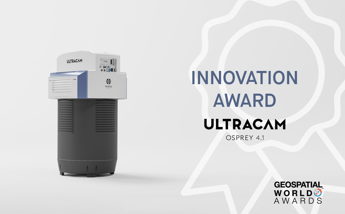 Vexcel Imaging UltraCam Osprey 4.1 premiata al Geospatial World Innovation Award 2022