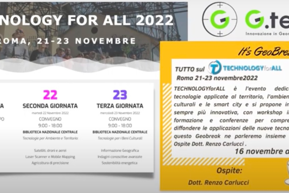 Evento online sul Technology for All al Geobreak di GTER