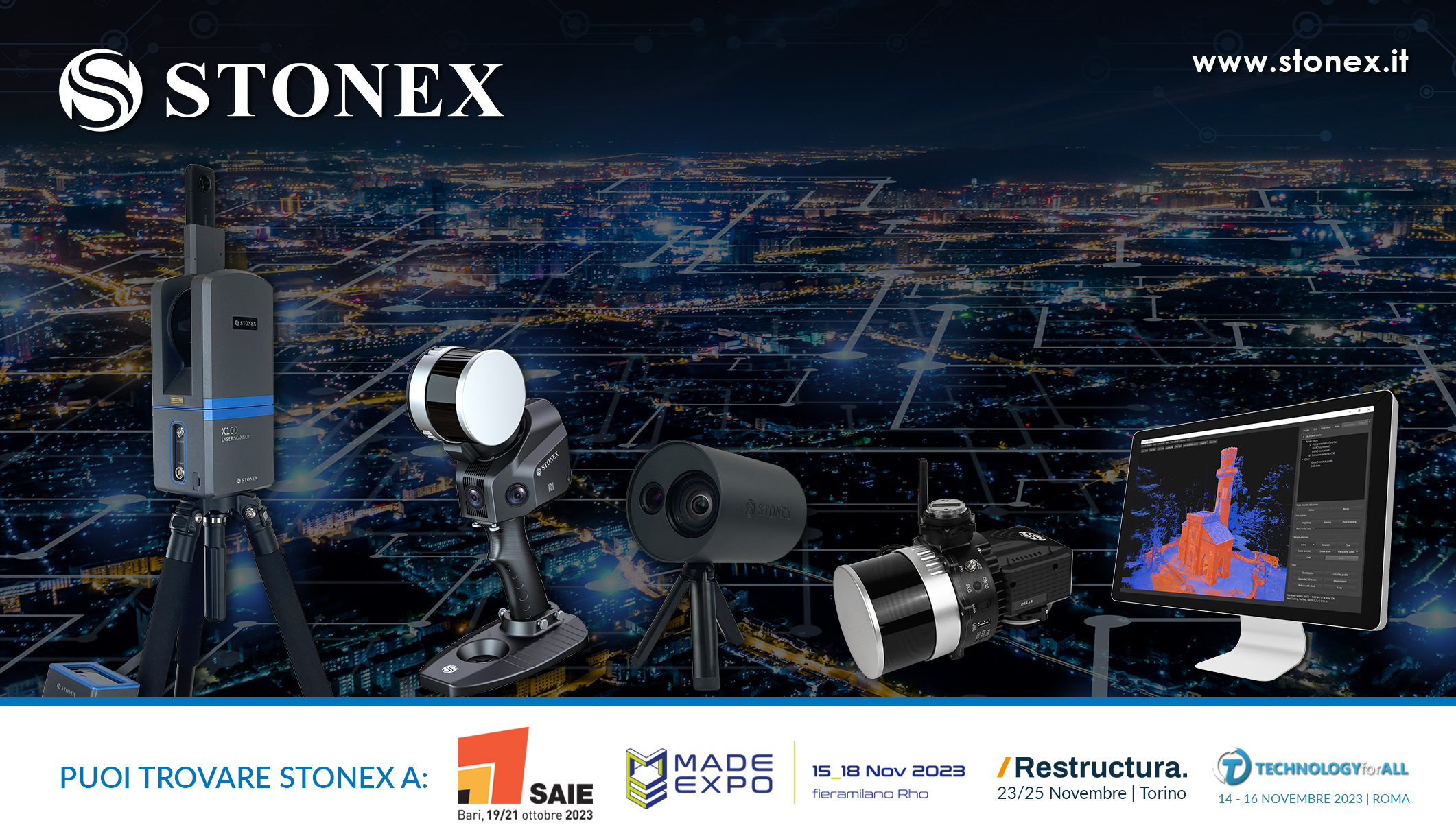 Stonex ti aspetta in fiera con tutta la sua gamma di prodotti 3D. Scopri i vantaggi della scansione 3D.