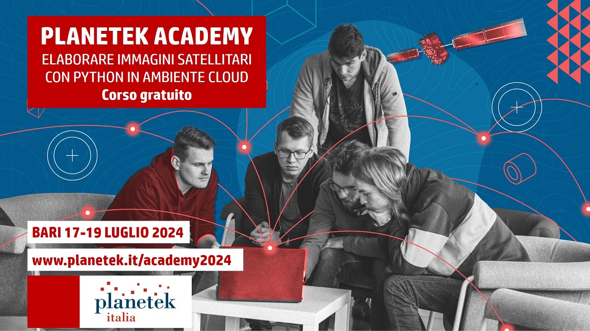 Planetek Academy: corso gratuito “Elaborare immagini satellitari con Python in ambiente cloud”