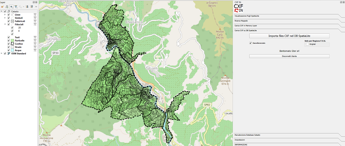 I dati catastali in ambiente GIS Open Source