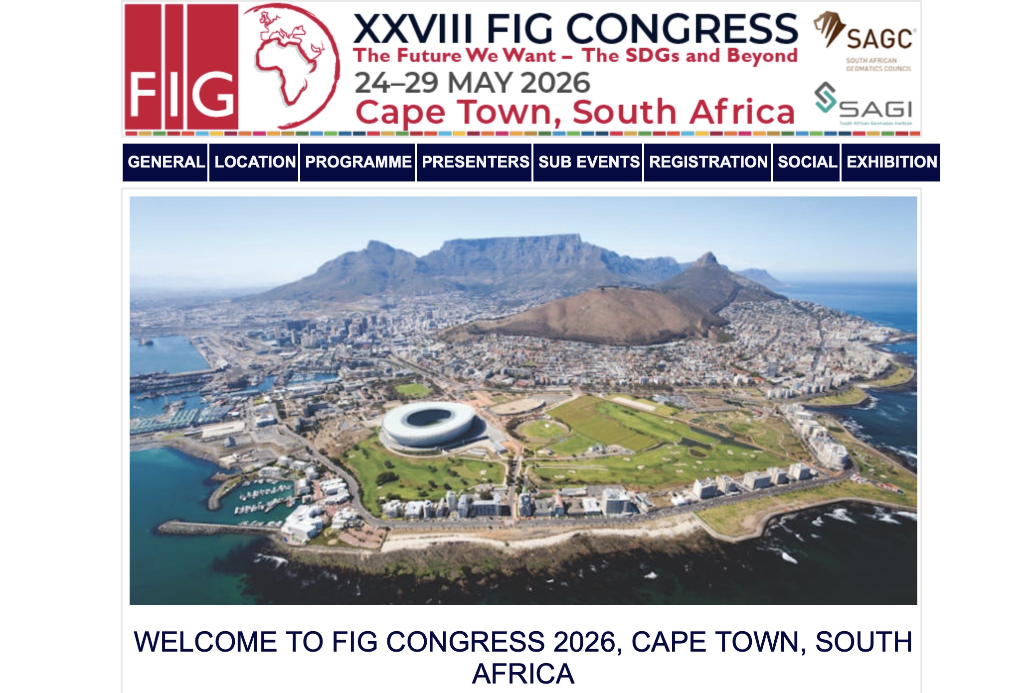 25-28 May 2026, Cape Town (South Africa) - FIG Congress 2026
