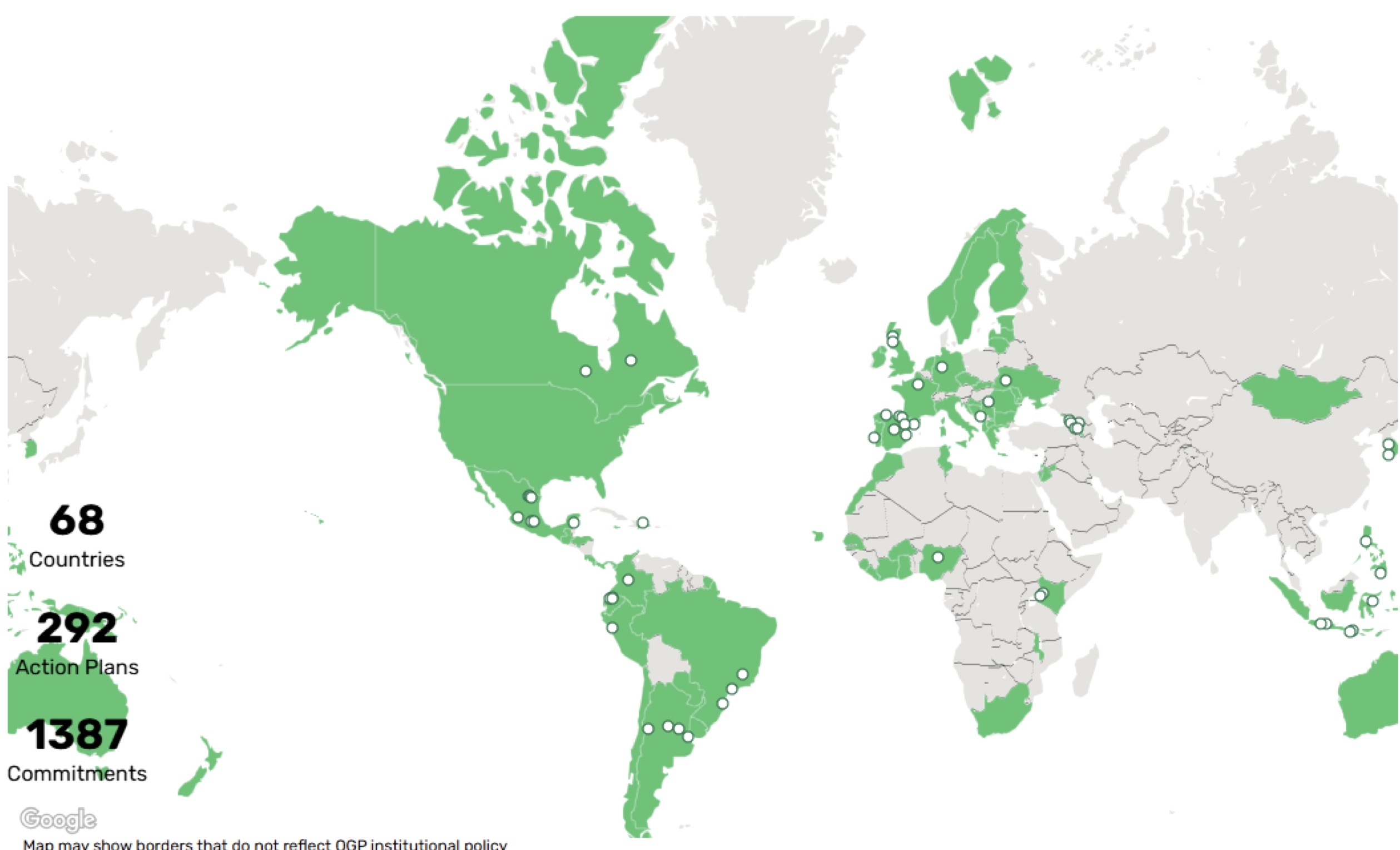 Countries with national open data legislation in force or in development