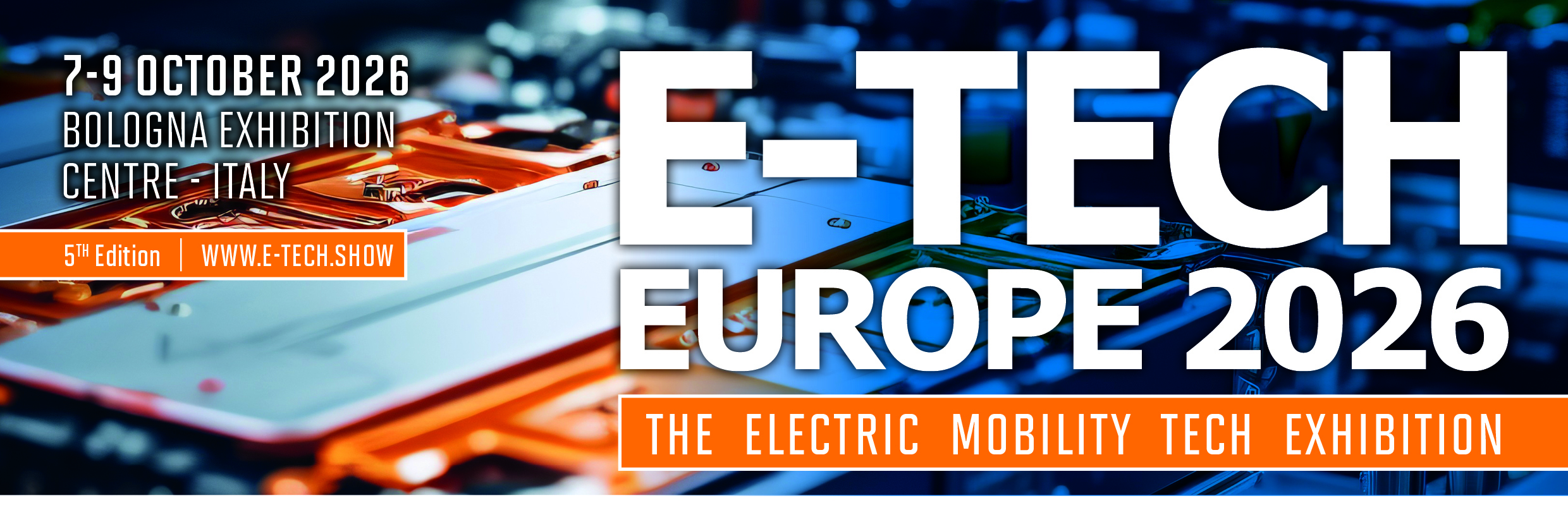 E-Tech Europe 2026 torna a ottobre a BolognaFiere con le tecnologie per la mobilità smart