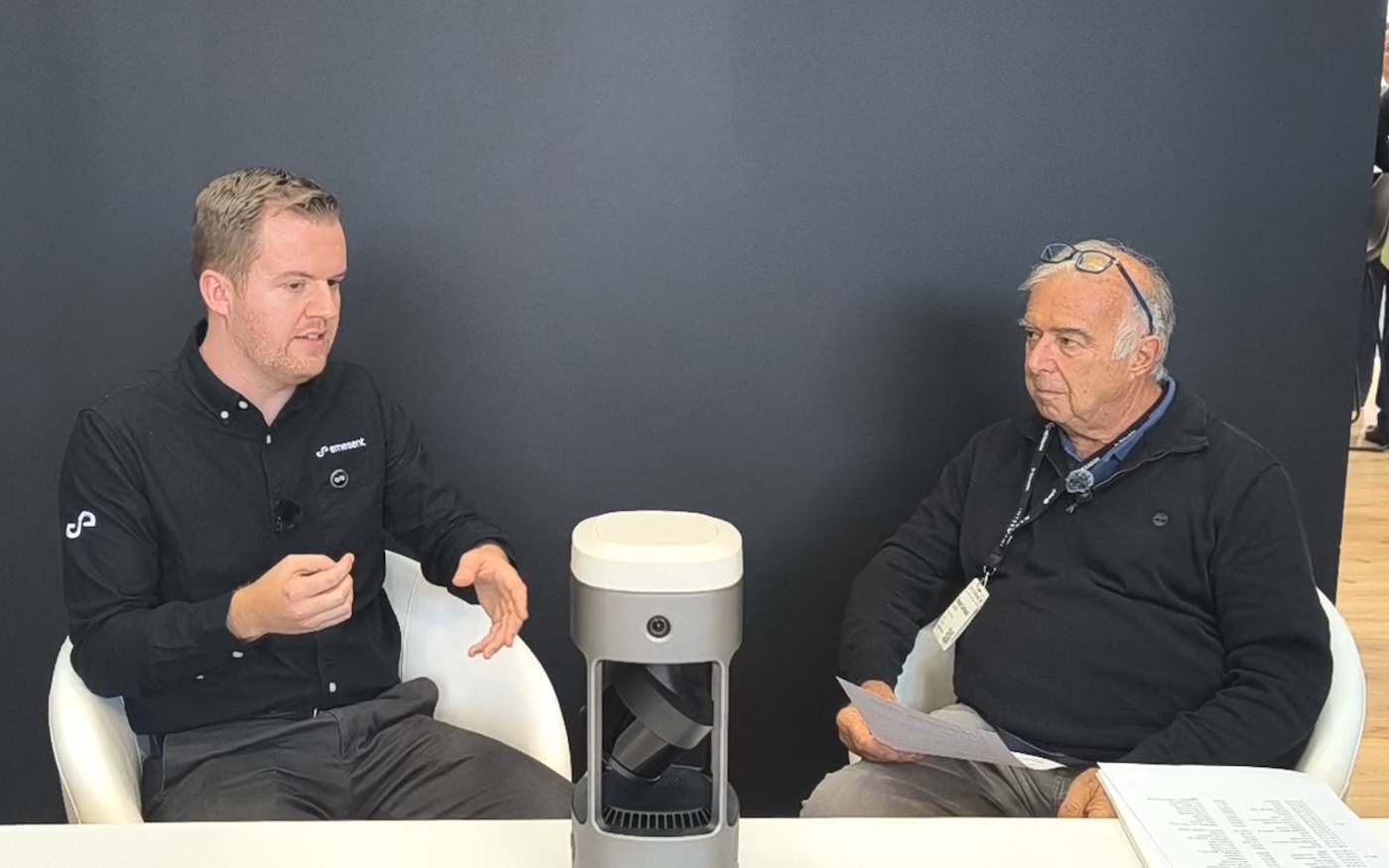 Renzo Carlucci of GEOmedia interviews Ryan of Emesent at INTERGEO 2026 in Munich