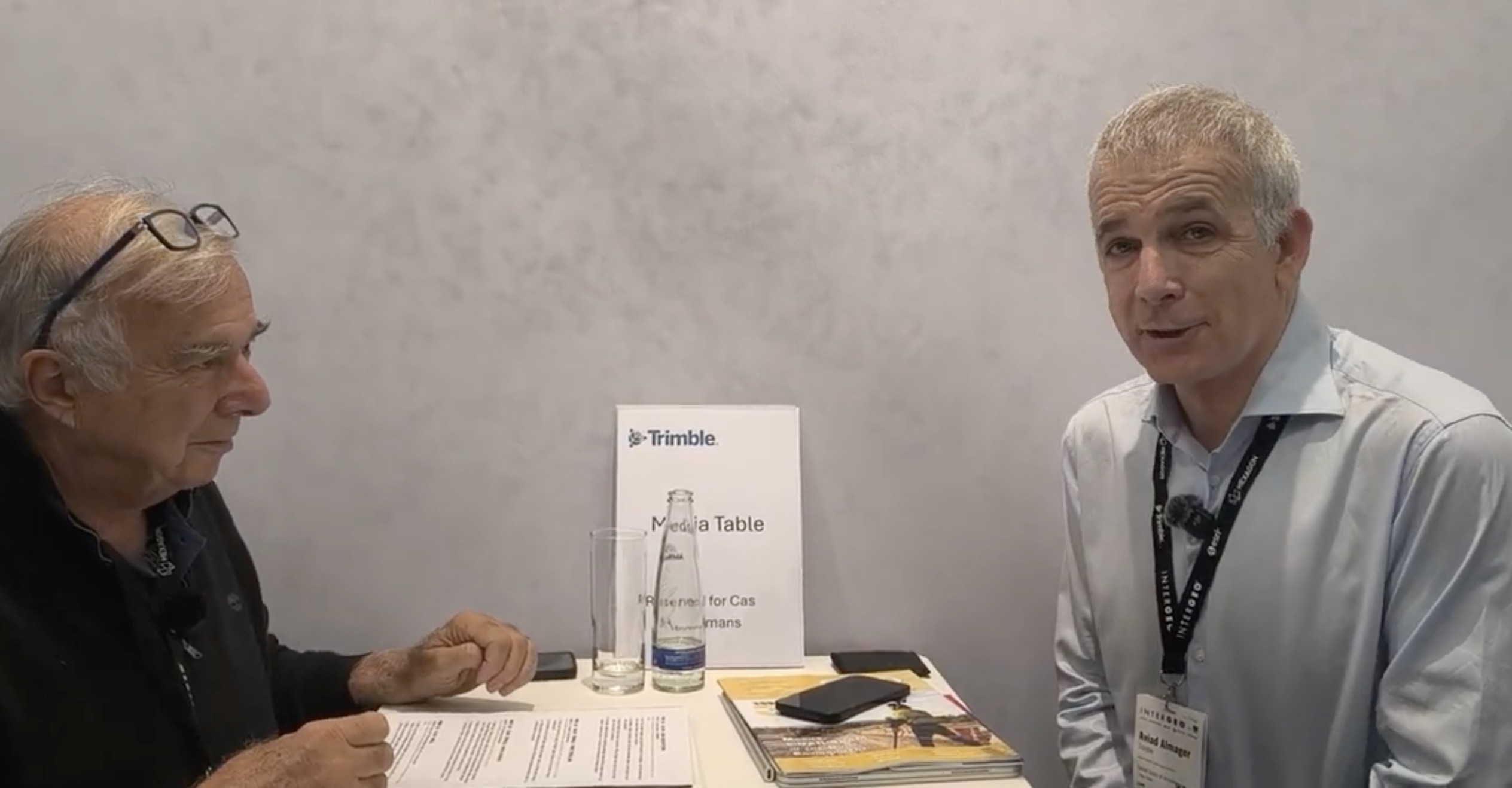 Renzo Carlucci of GEOmedia Magazine interviews Aviad Almagor of Trimble at INTERGEO 2026 in Munich