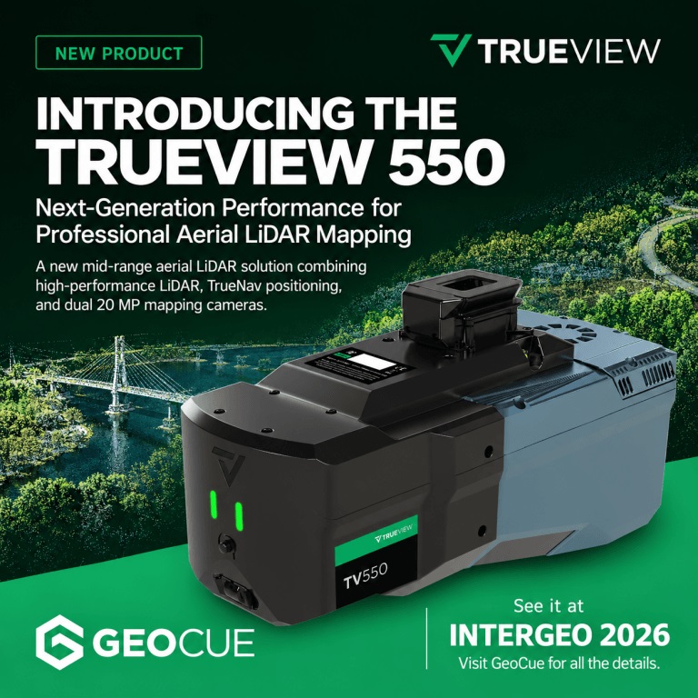 GeoCue TrueView 550, sistema LiDAR aereo con doppia camera da 20 megapixel